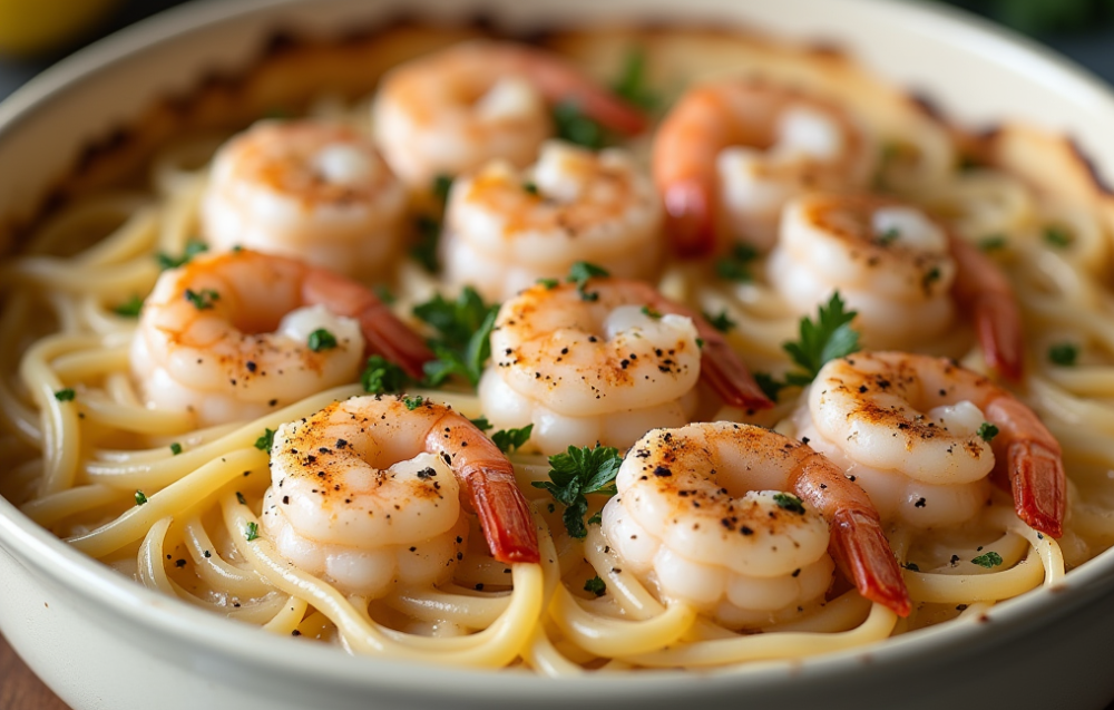 Shrimp Scampi Pasta Bake