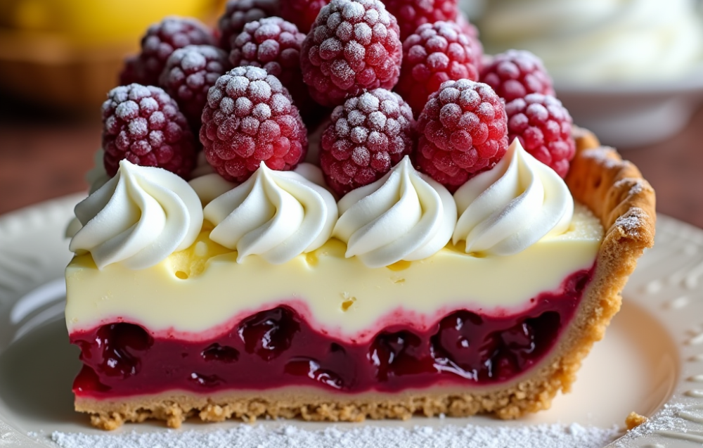 Lemon Raspberry Layered Pie